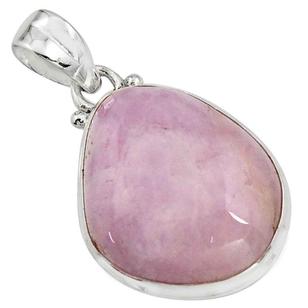 925 sterling silver 20.65cts natural pink kunzite fancy pendant jewelry r16591