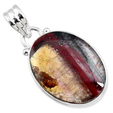 Clearance Sale- 925 silver 12.68cts natural cacoxenite goiÃ¡s, brazil oval shape pendant r65936