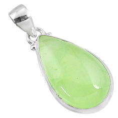 17.52cts natural green prehnite 925 sterling silver pendant jewelry r70393