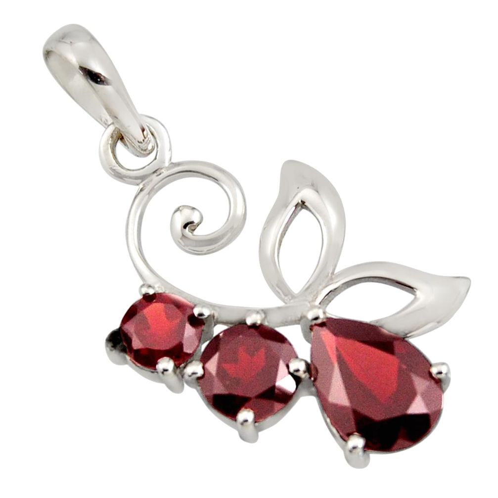 4.89cts natural red garnet pear 925 sterling silver pendant jewelry r7213