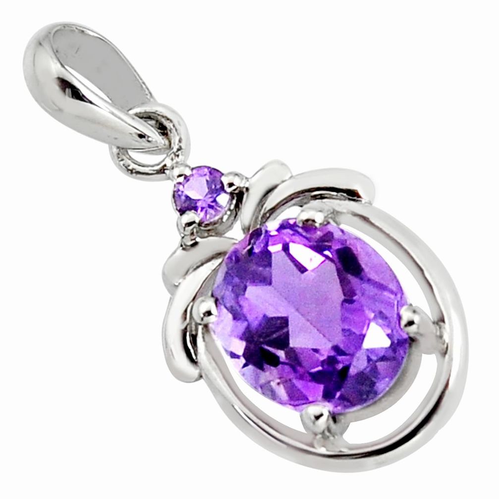 4.50cts natural purple amethyst 925 sterling silver pendant jewelry r7243