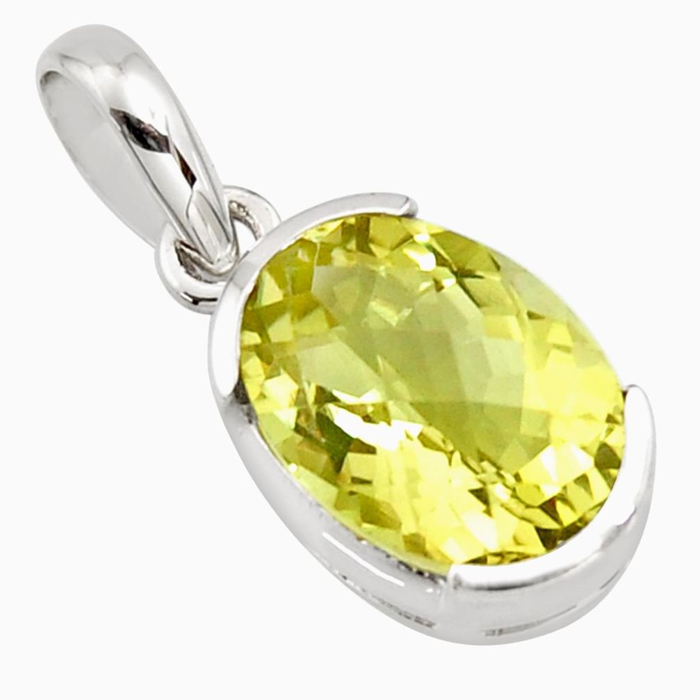 6.19cts natural lemon topaz 925 sterling silver pendant jewelry r7276