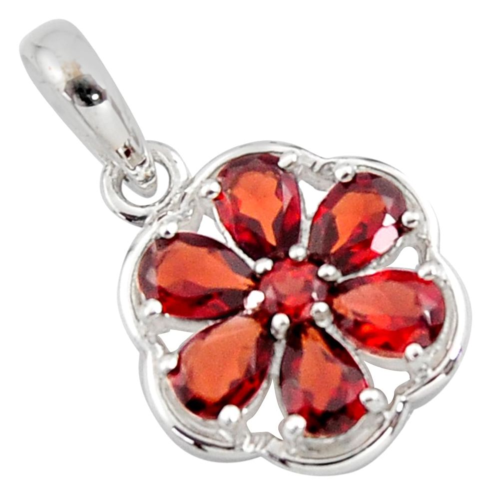 7.01cts natural red garnet 925 sterling silver pendant jewelry r7291