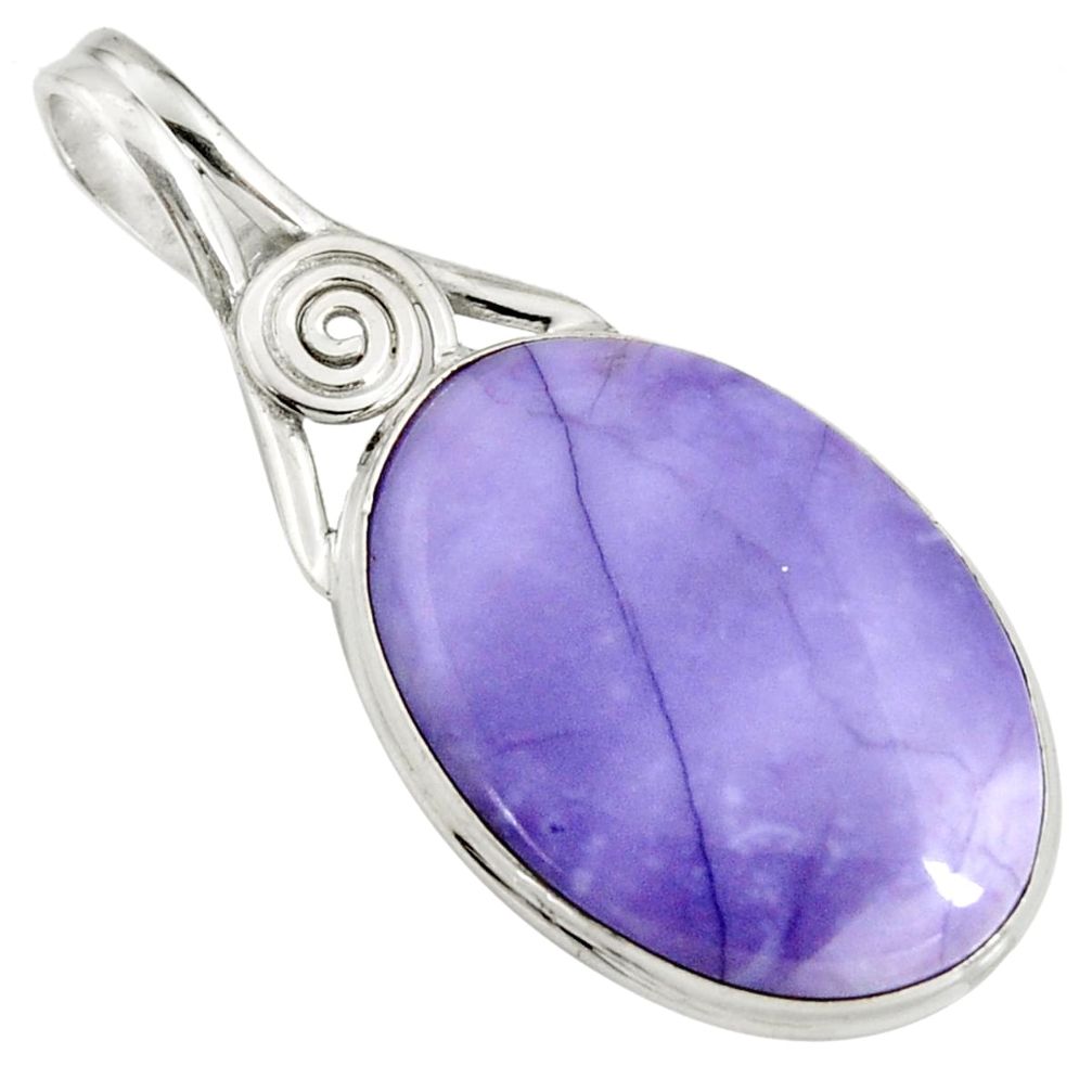 16.73cts natural purple tiffany stone 925 sterling silver pendant jewelry r7939