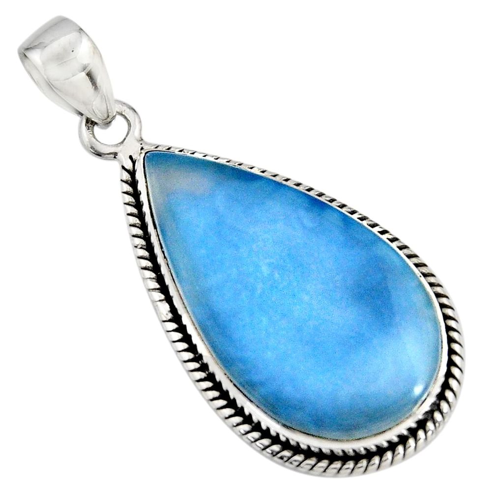 16.20cts natural blue owyhee opal 925 sterling silver pendant jewelry r7981