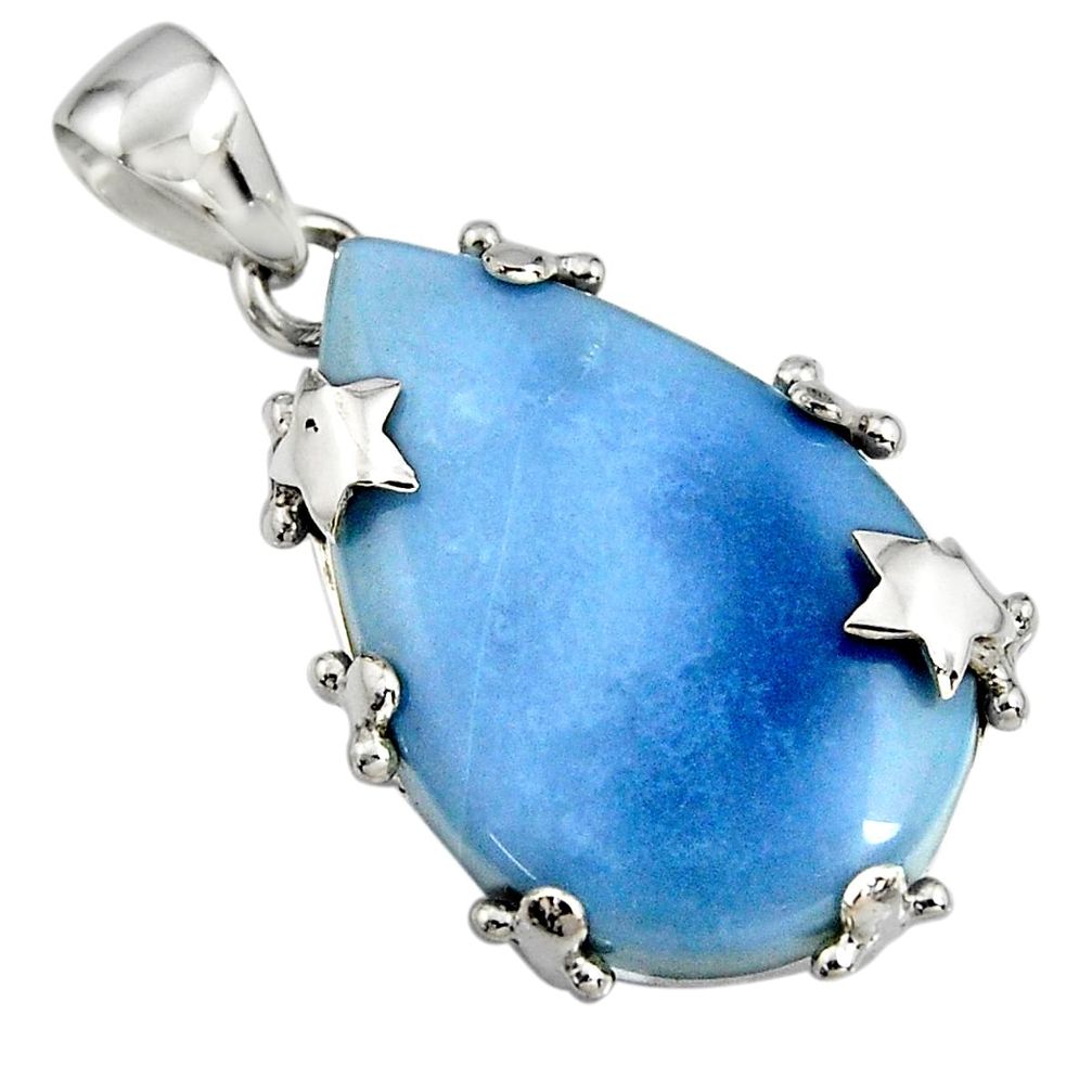 20.17cts natural blue owyhee opal 925 sterling silver star pendant jewelry r7990