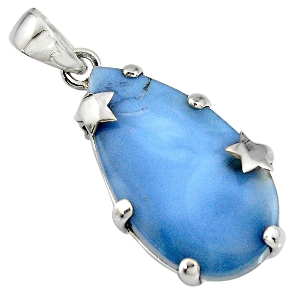 18.55cts natural blue owyhee opal 925 sterling silver star pendant jewelry r8000