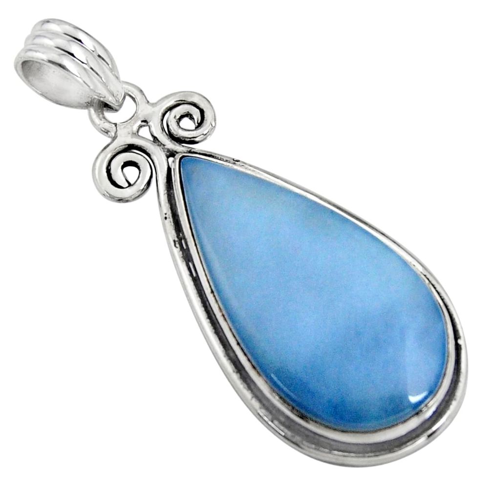 16.20cts natural blue owyhee opal pear 925 sterling silver pendant jewelry r8012