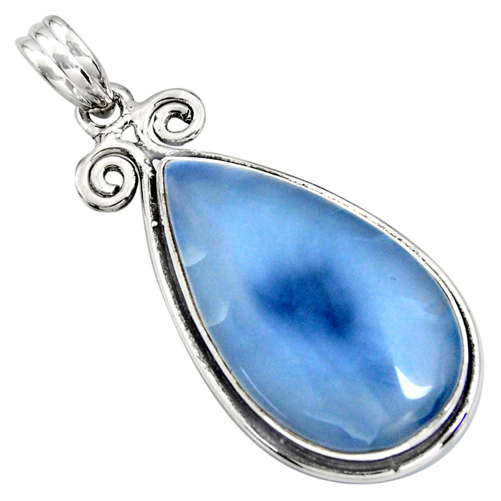 925 sterling silver 18.12cts natural blue owyhee opal pear pendant jewelry r8014