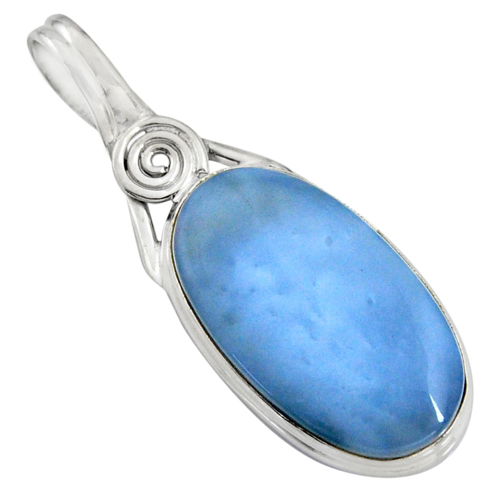 14.68cts natural blue owyhee opal 925 sterling silver pendant jewelry r8015
