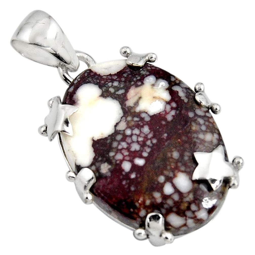 23.13cts natural bronze wild horse magnesite 925 silver star pendant r8044