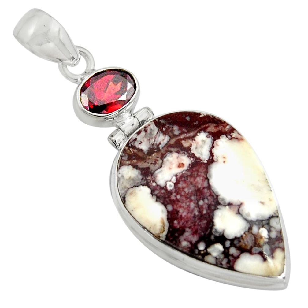 20.96cts natural bronze wild horse magnesite garnet 925 silver pendant r8084