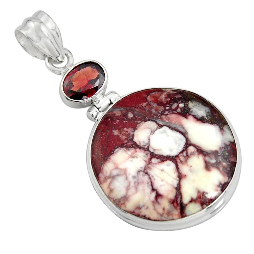 925 silver 24.84cts natural bronze wild horse magnesite garnet pendant r8100