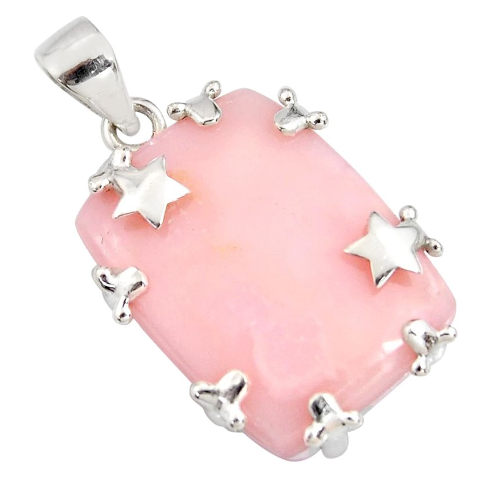 22.09cts natural pink opal 925 sterling silver pendant jewelry r8136