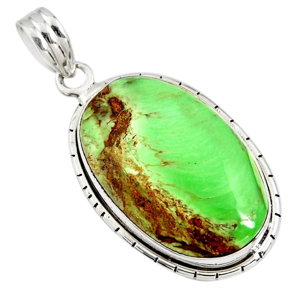 16.70cts natural green variscite 925 sterling silver pendant jewelry r8283