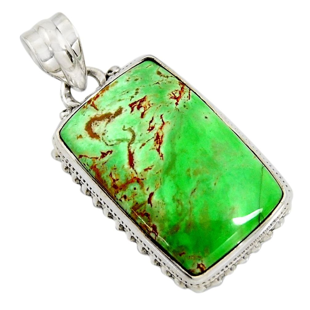 925 sterling silver 20.07cts natural green variscite pendant jewelry r8284