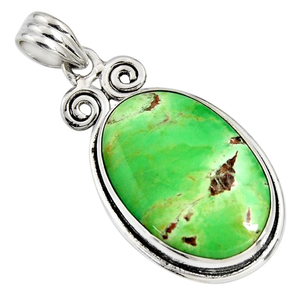 18.15cts natural green variscite 925 sterling silver pendant jewelry r8296