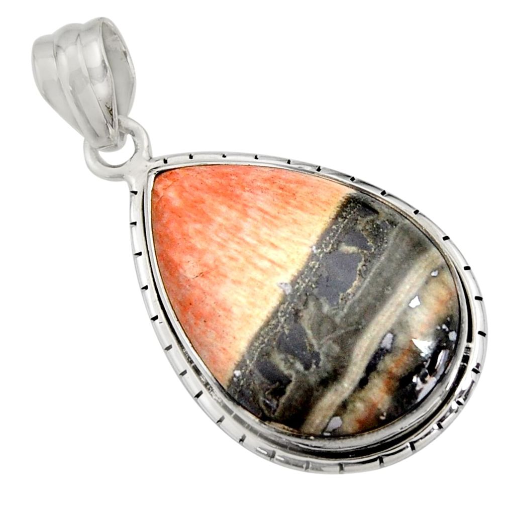 25.78cts natural orange celestobarite 925 sterling silver pendant jewelry r8489