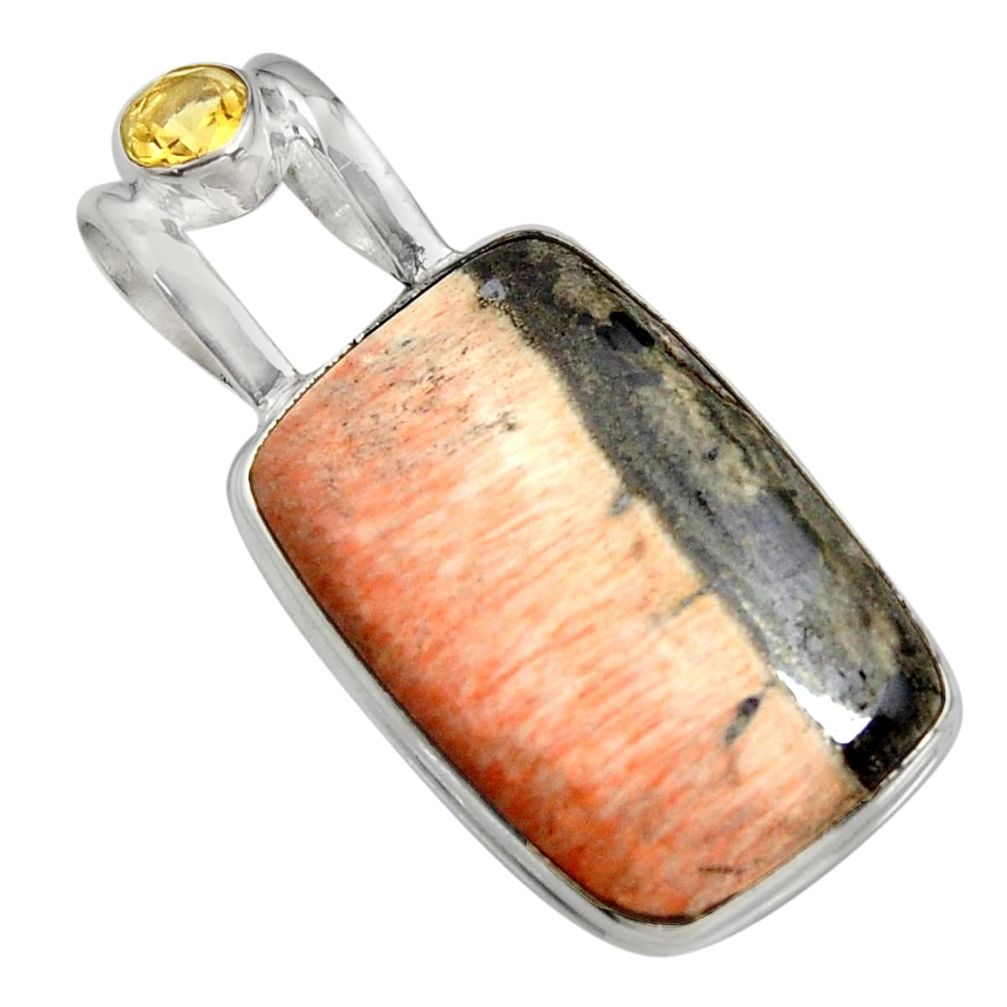24.00cts natural orange celestobarite 925 sterling silver pendant jewelry r8501