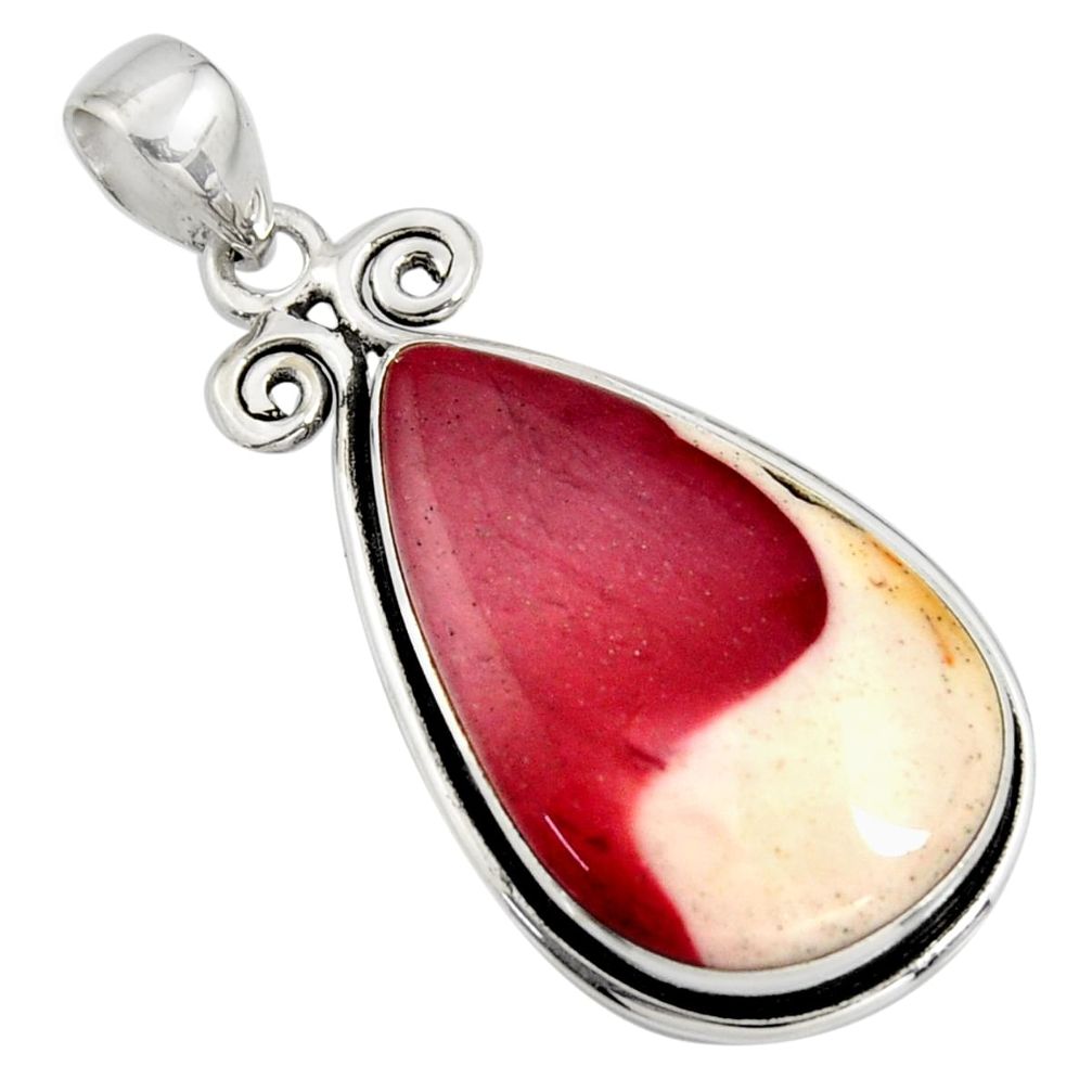 18.15cts natural brown mookaite 925 sterling silver pendant jewelry r8545