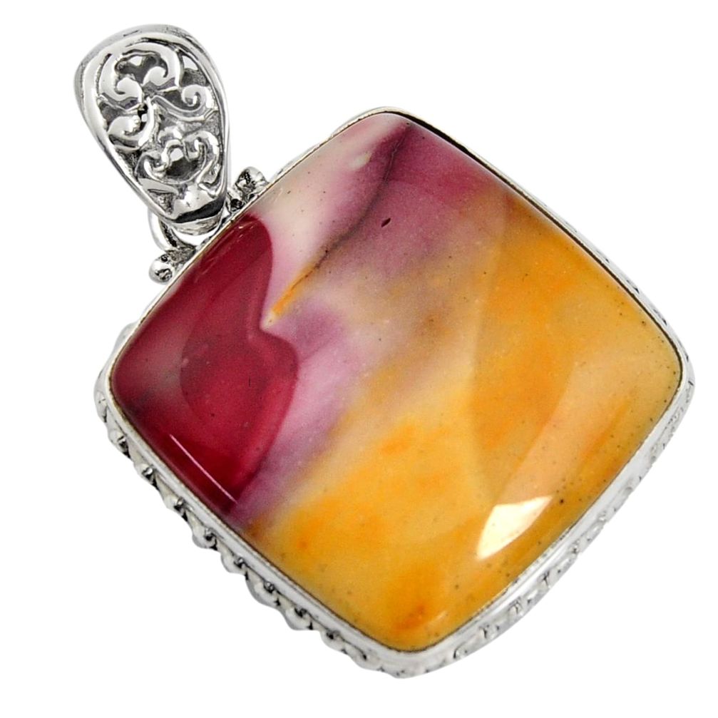 33.29cts natural brown mookaite 925 sterling silver pendant jewelry r8551