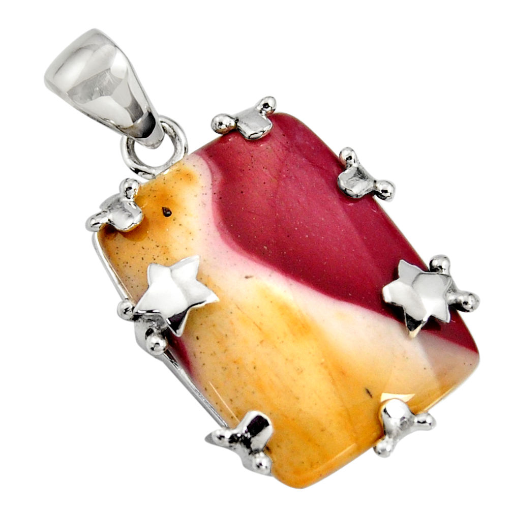 22.09cts natural brown mookaite 925 sterling silver pendant jewelry r8557