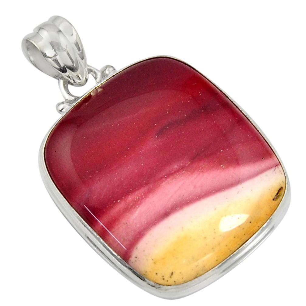 27.13cts natural brown mookaite 925 sterling silver pendant jewelry r8566