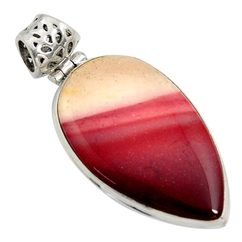 22.05cts natural brown mookaite 925 sterling silver pendant jewelry r8568