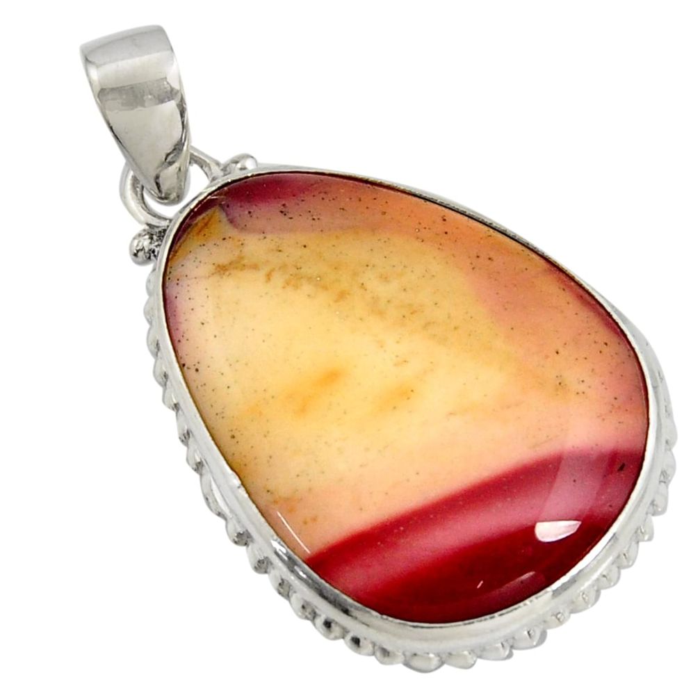 21.48cts natural brown mookaite 925 sterling silver pendant jewelry r8569