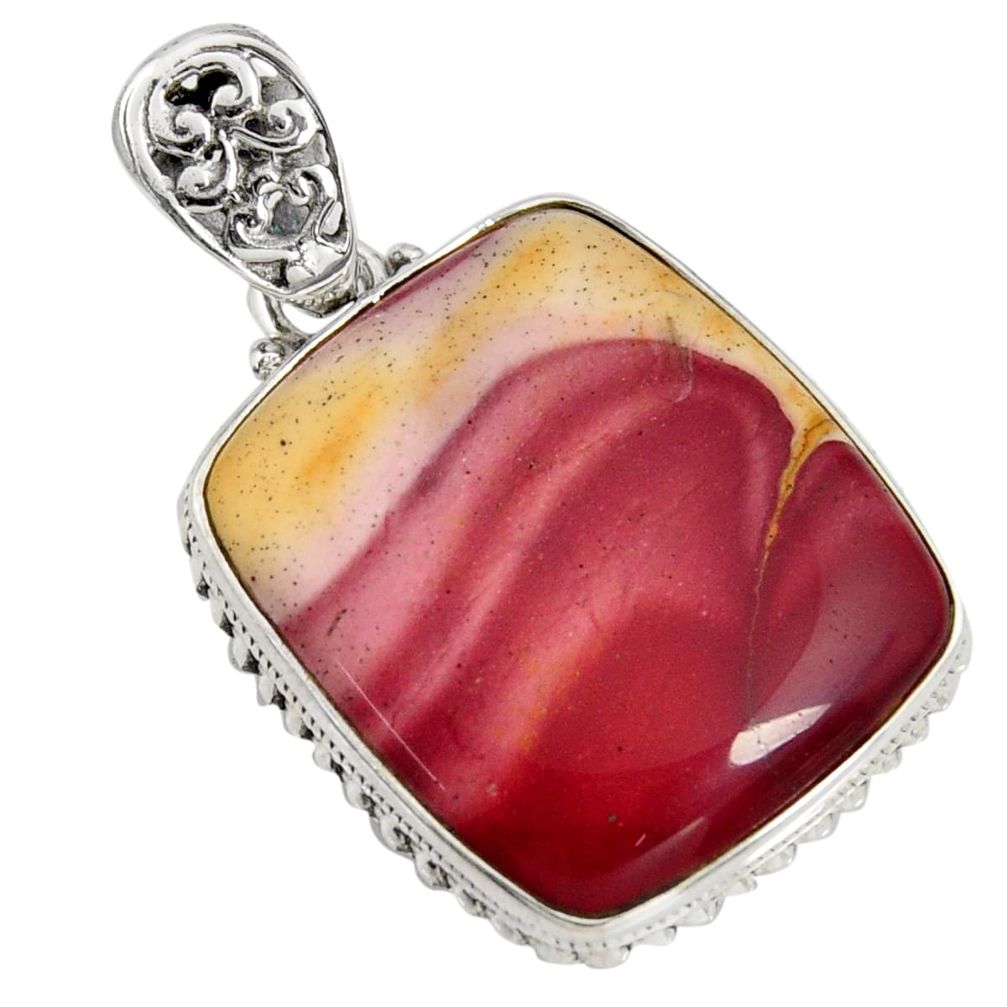 32.12cts natural brown mookaite 925 sterling silver pendant jewelry r8572