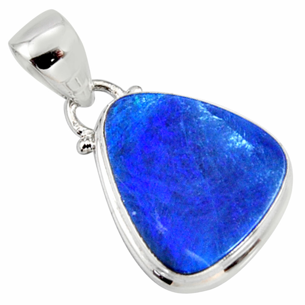 925 silver 6.83cts natural blue doublet opal australian fancy pendant r9724