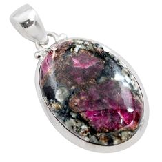 16.69cts natural pink eudialyte 925 sterling silver pendant jewelry t78750