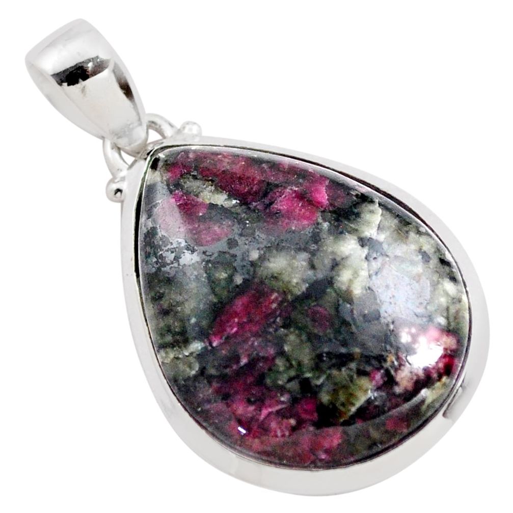 18.88cts natural pink eudialyte 925 sterling silver pendant jewelry t78755