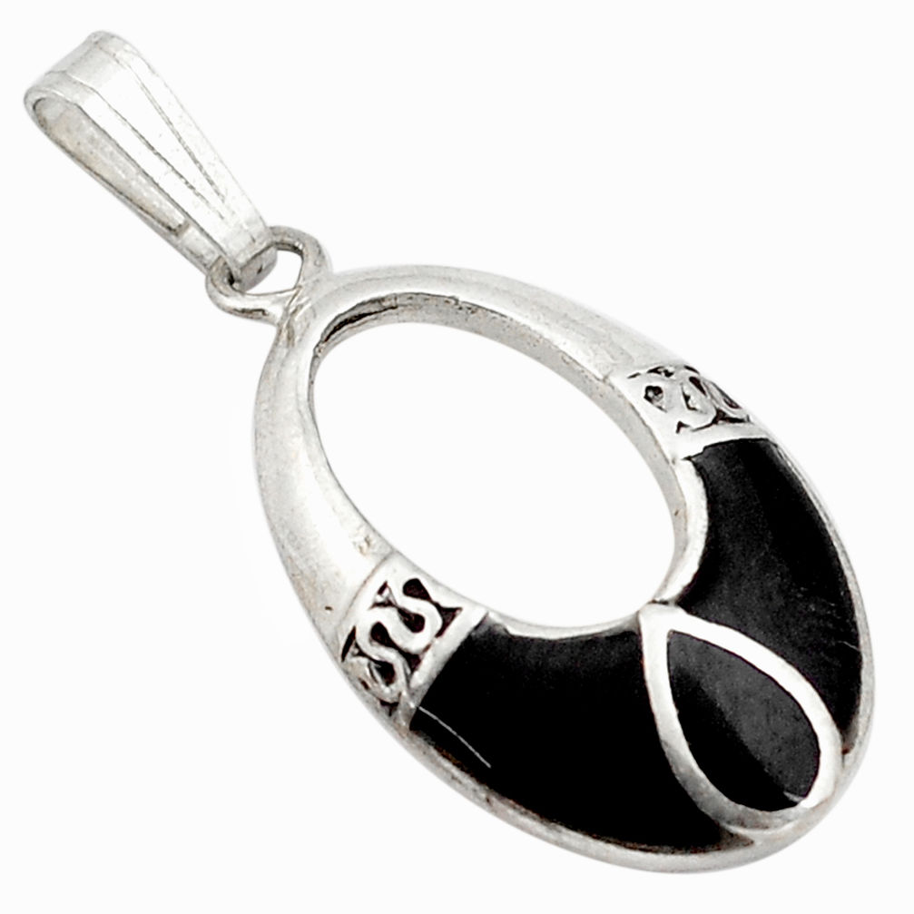 2.26gms black onyx 925 sterling silver pendant jewelry c4448