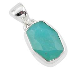 6.98cts faceted natural green gem silica 925 sterling silver pendant p54393