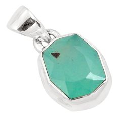 5.95cts faceted natural green gem silica 925 sterling silver pendant p54400
