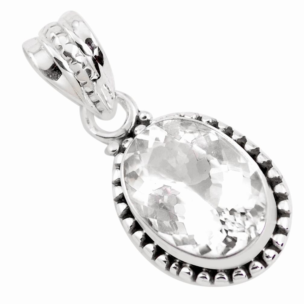 6.03cts faceted natural petalite 925 silver solitaire pendant p41628