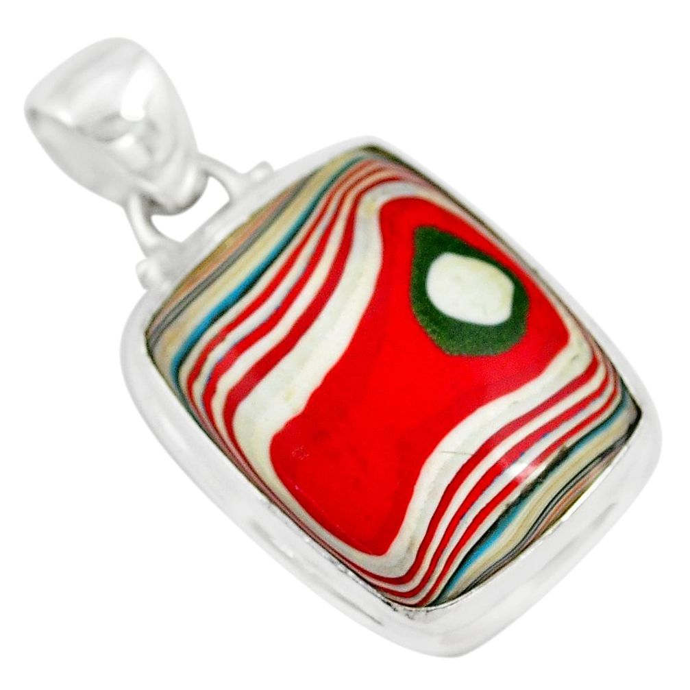 11.73cts fordite detroit agate 925 sterling silver octagan pendant p79181