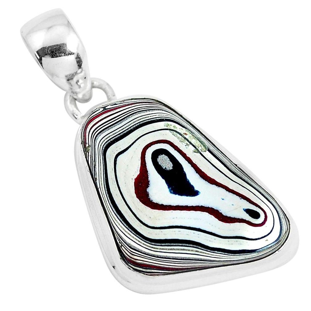 Fordite Detroit Agate 925 Sterling Silver Pendant Jewelry P42543 Gemexi