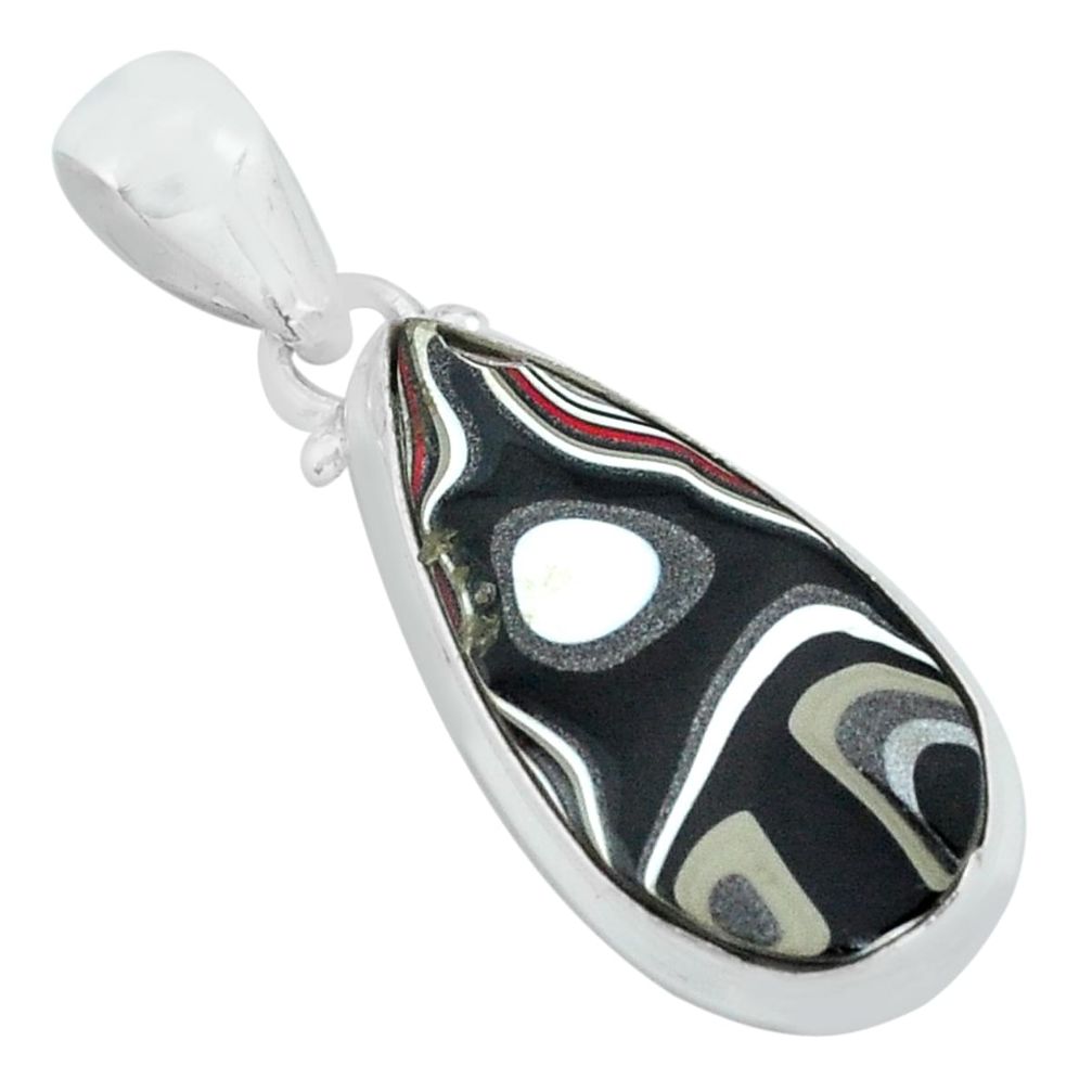 9.72cts fordite detroit agate 925 sterling silver pendant jewelry p69086