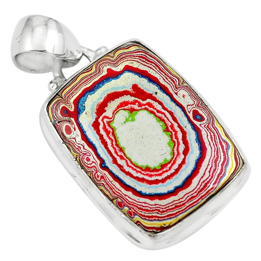 11.73cts fordite detroit agate 925 sterling silver pendant jewelry p79185
