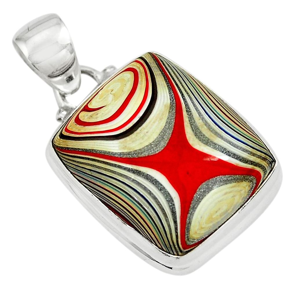 Fordite Detroit Agate 925 Sterling Silver Pendant Jewelry P79216 Gemexi