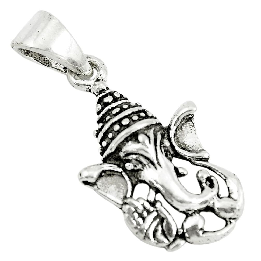 2.89gms indonesian bali style solid 925 silver lord ganesha pendant c3698