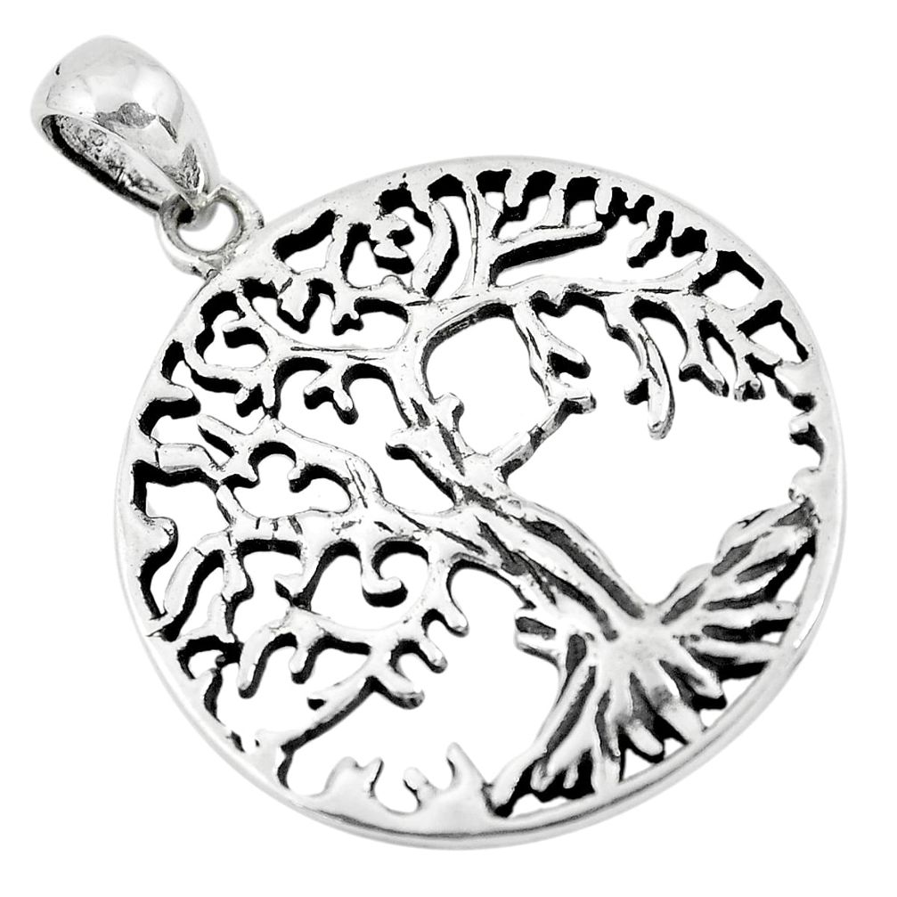 4.96gms indonesian bali style solid 925 silver tree of life pendant c3602