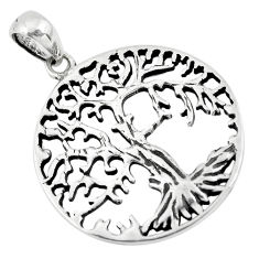 4.02gms indonesian bali style solid 925 silver tree of life pendant c3603