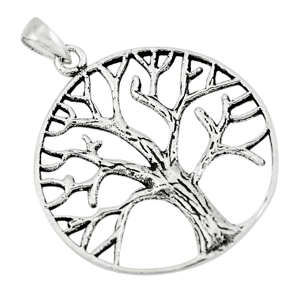 2.89gms indonesian bali style solid 925 silver tree of life pendant c3608