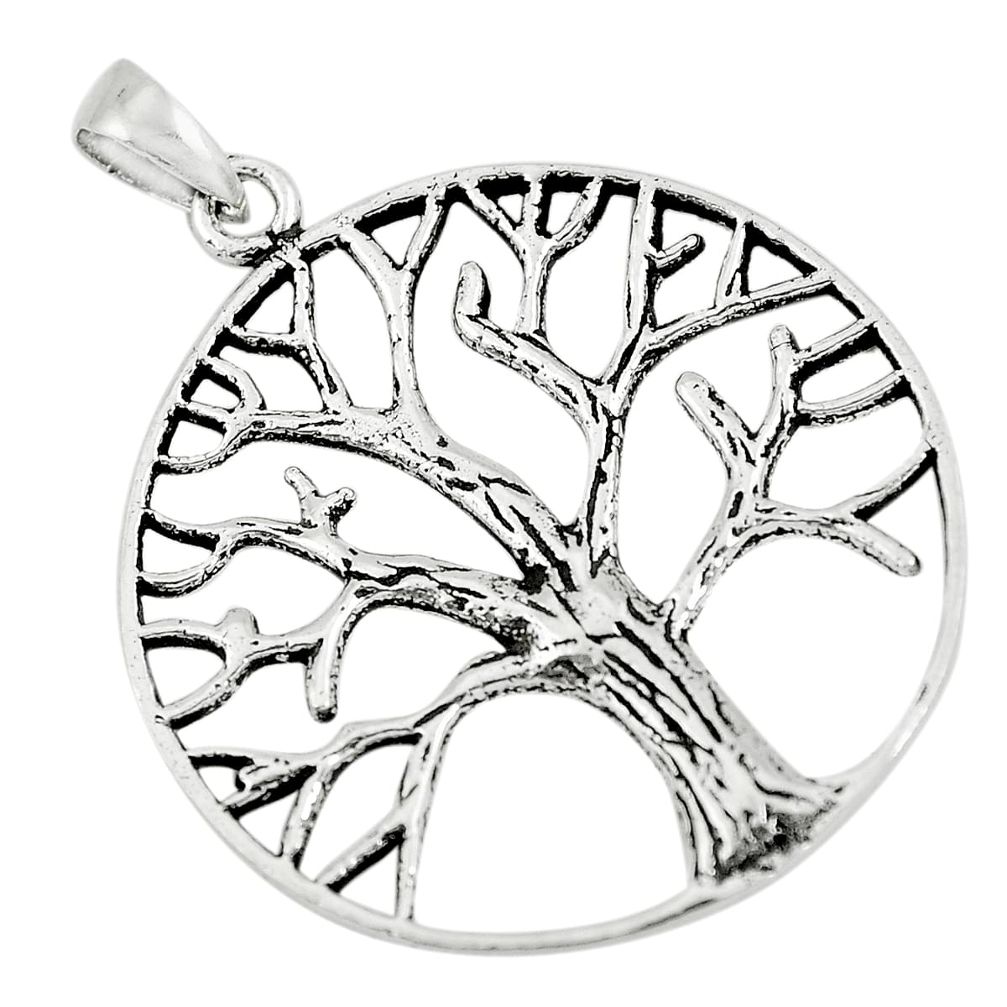 2.26gms indonesian bali style solid 925 silver tree of life pendant c3609
