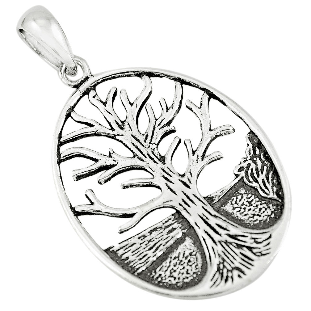 3.48gms indonesian bali style solid 925 silver tree of life pendant c3662