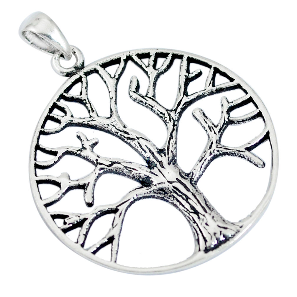 4.67gms indonesian bali style solid 925 silver tree of life pendant c3678