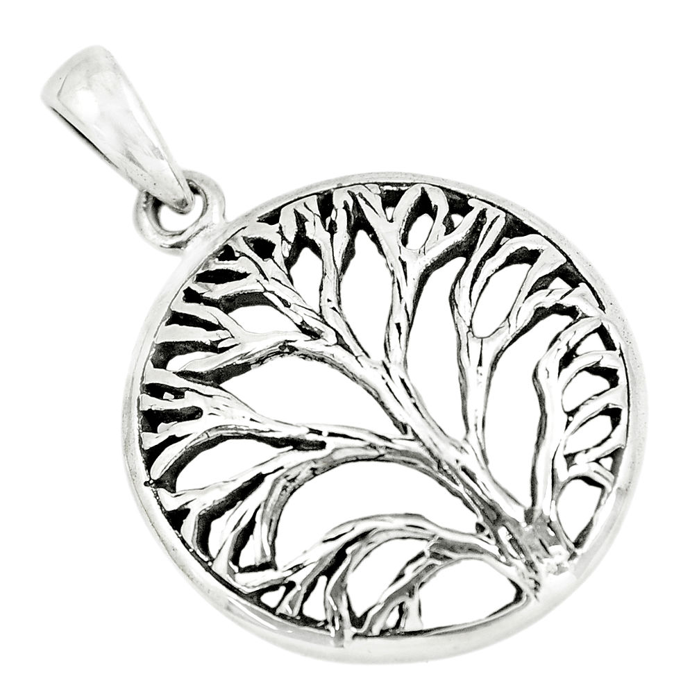 5.25gms indonesian bali style solid 925 silver tree of life pendant c3679